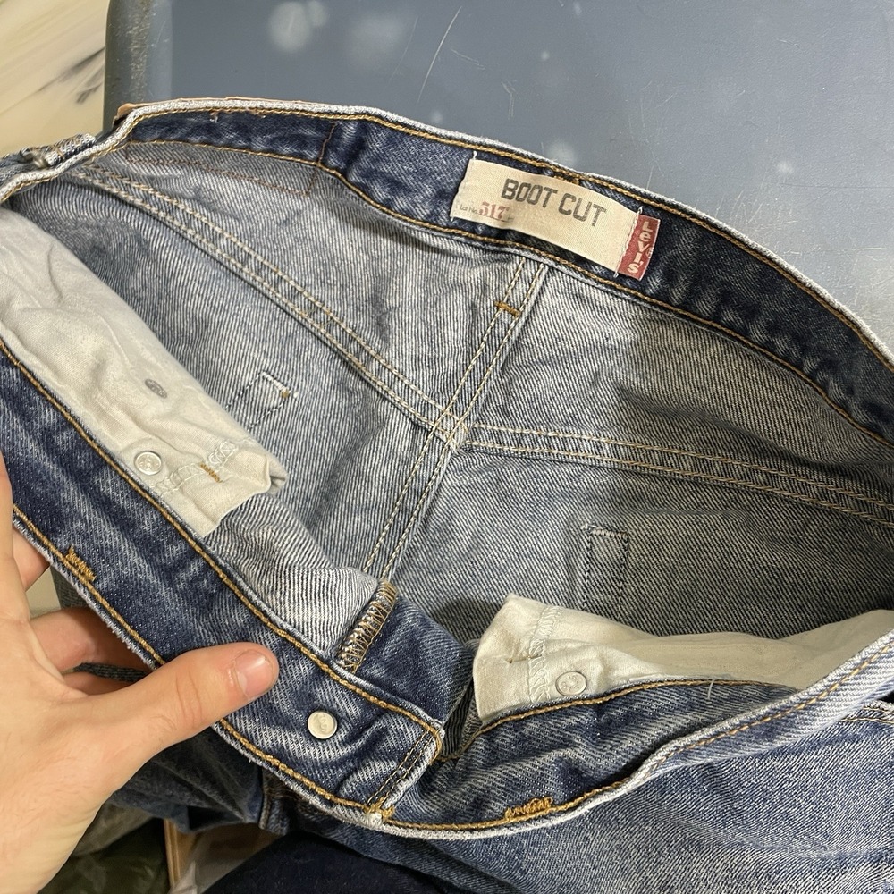 Vtg Levis 517 Jeans Mens 34x30 Whisker Fade Bootcut Distressed Honeycomb Y2K - Picture 16 of 16